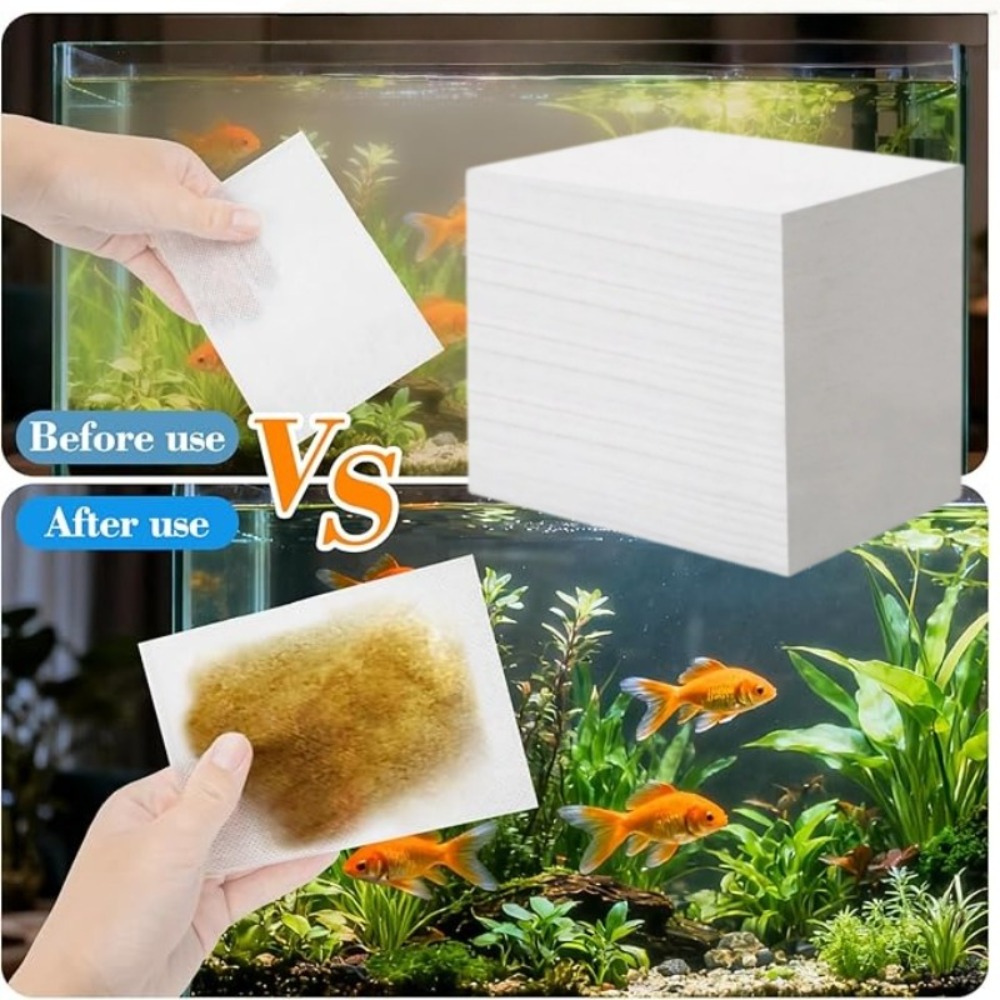 Aquarium Fish Yellow - 50 個の水槽用不純物除去紙不織布黄ばみ防止水槽水浄化クリーニング用品