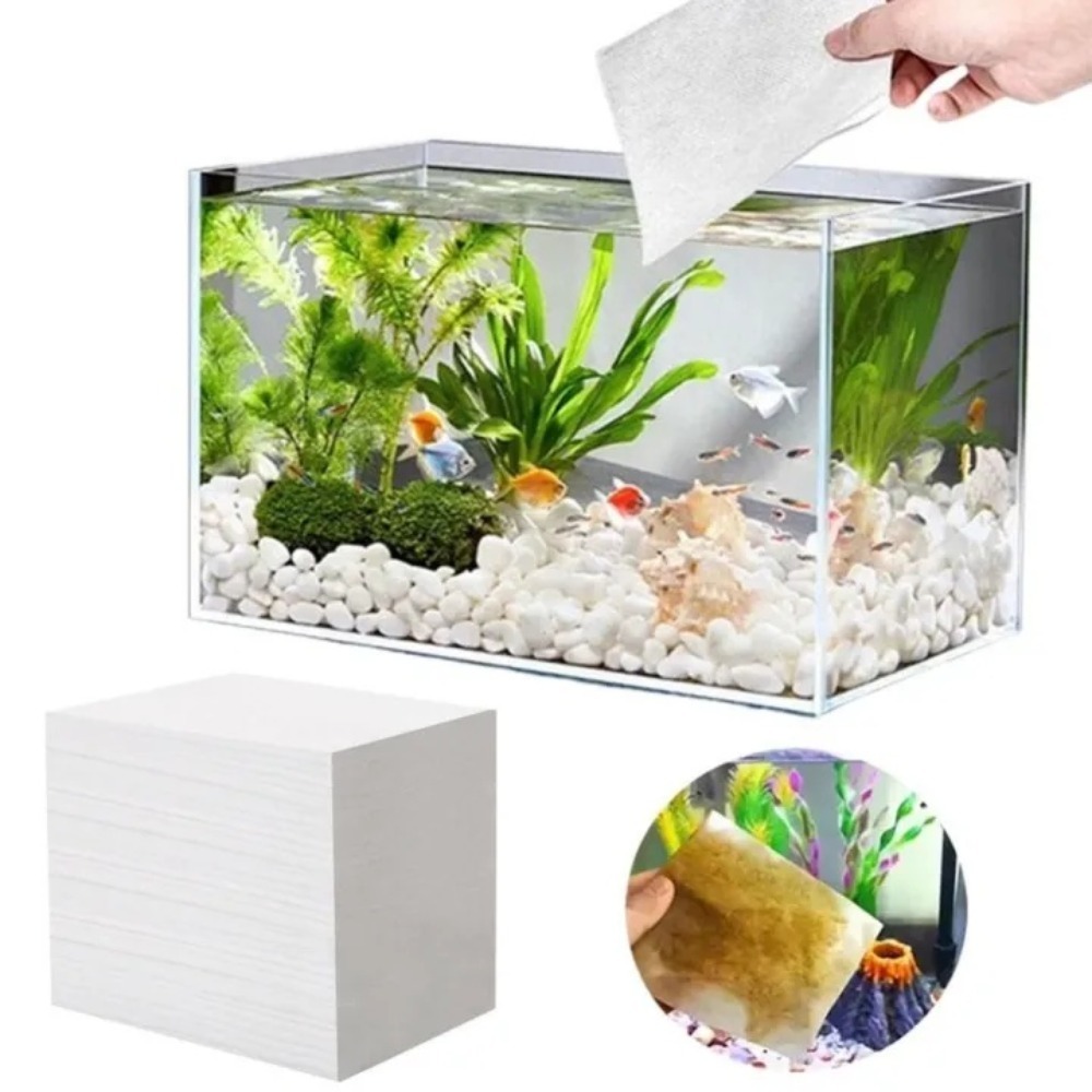 Aquarium Fish Yellow - 50 個多機能フィルター水族館吸収紙不織布黄ばみ防止水族館水浄化フィルターペーパー