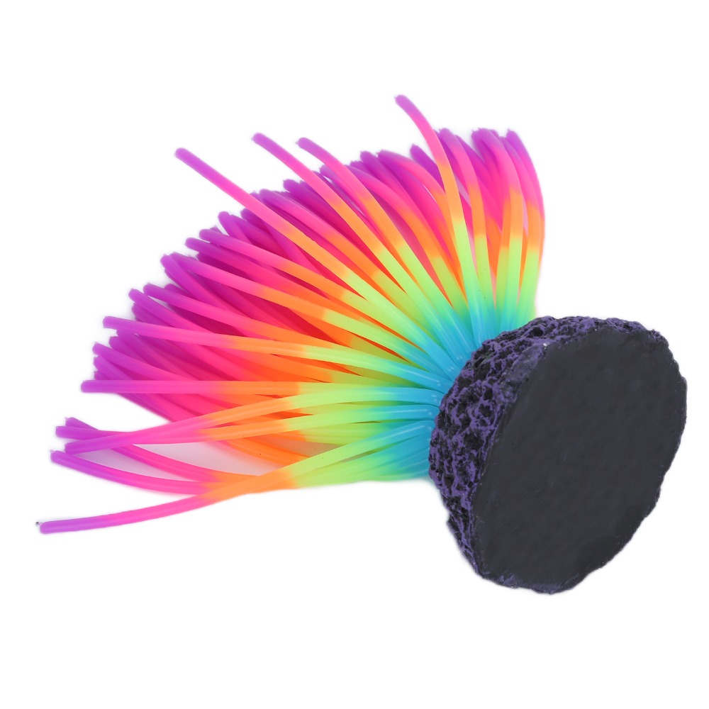Aquarium Fish Rainbow - カラフルな水槽用シリコン製サンゴ蛍光機能付きシリコン製模造サンゴ植物レインボーウニ