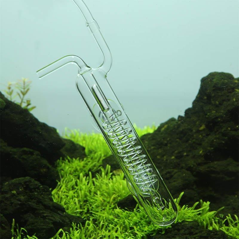 Co2 Diffuser Planted - Y3NA CO2 ディフューザースパイラル水族館用バブルカウンター水槽用に植えられた高透明ガラス水族館供給アクセサリー