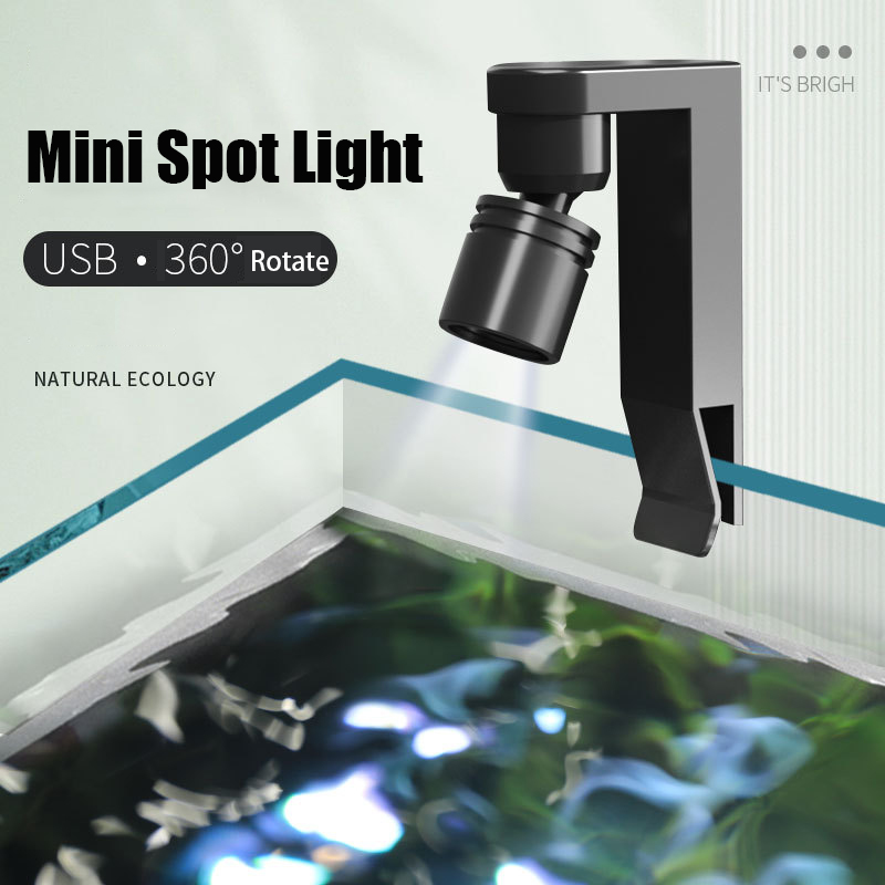 Aquarium Fish Yellow - USB クランプライト防水白/黄色スポットライトミニ水槽水族館回転テラリウムランプ風景照明