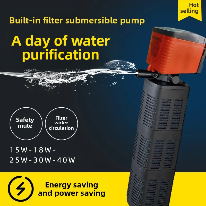 Aquarium Xilong - Xilong-F080 水槽用水中ポンプ、内蔵濾過水族館、3 in 1