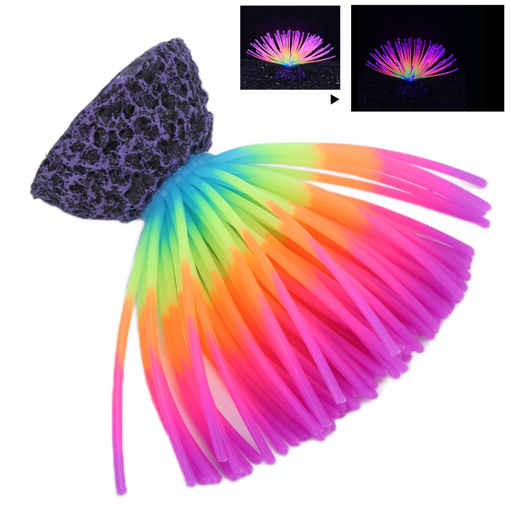 カラフルな水槽用シリコン製サンゴ蛍光機能付きシリコン製模造サ - Aquarium Fish Rainbow のレビューと価格