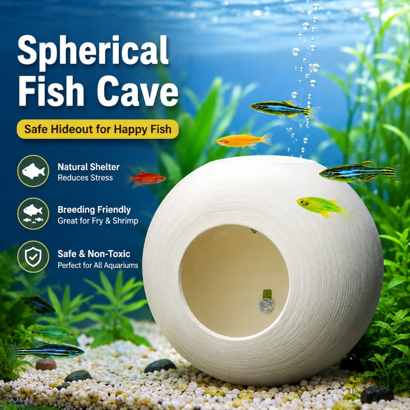 水槽用クリエイティブオーナメント 3Dプリント球形シェルター - Aquarium Fish Parrot のレビューと価格