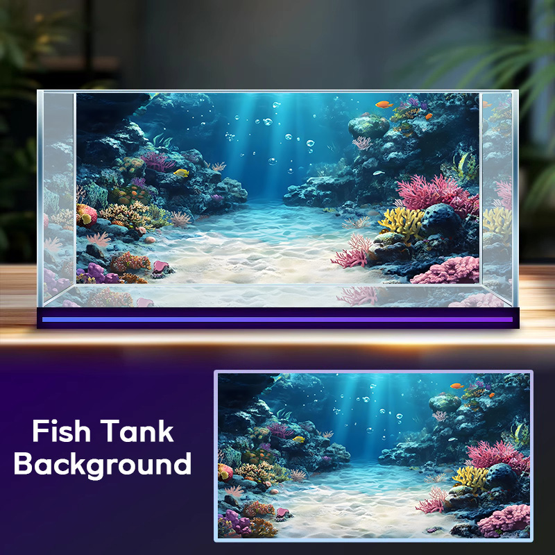 レインボーコーラルリーフ、水槽背景画、水槽背景画ステッカー、 - Aquarium Fish Rainbow のレビューと価格