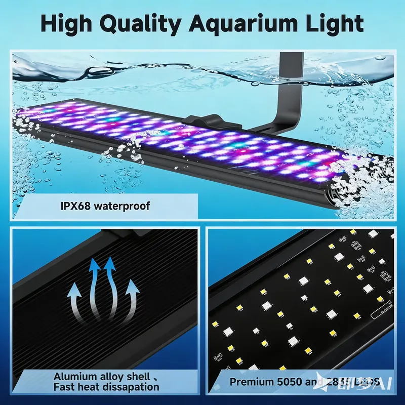 DIYフルスペクトラム調整可能タイマー付き水槽ライト 24時 - Aquarium Fish Rate のレビューと価格