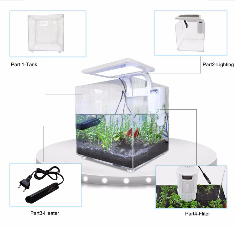 ミニアクリル水槽（25×25×25cm）照明・ろ過システム付 - Aquarium Fish Sale のレビューと価格