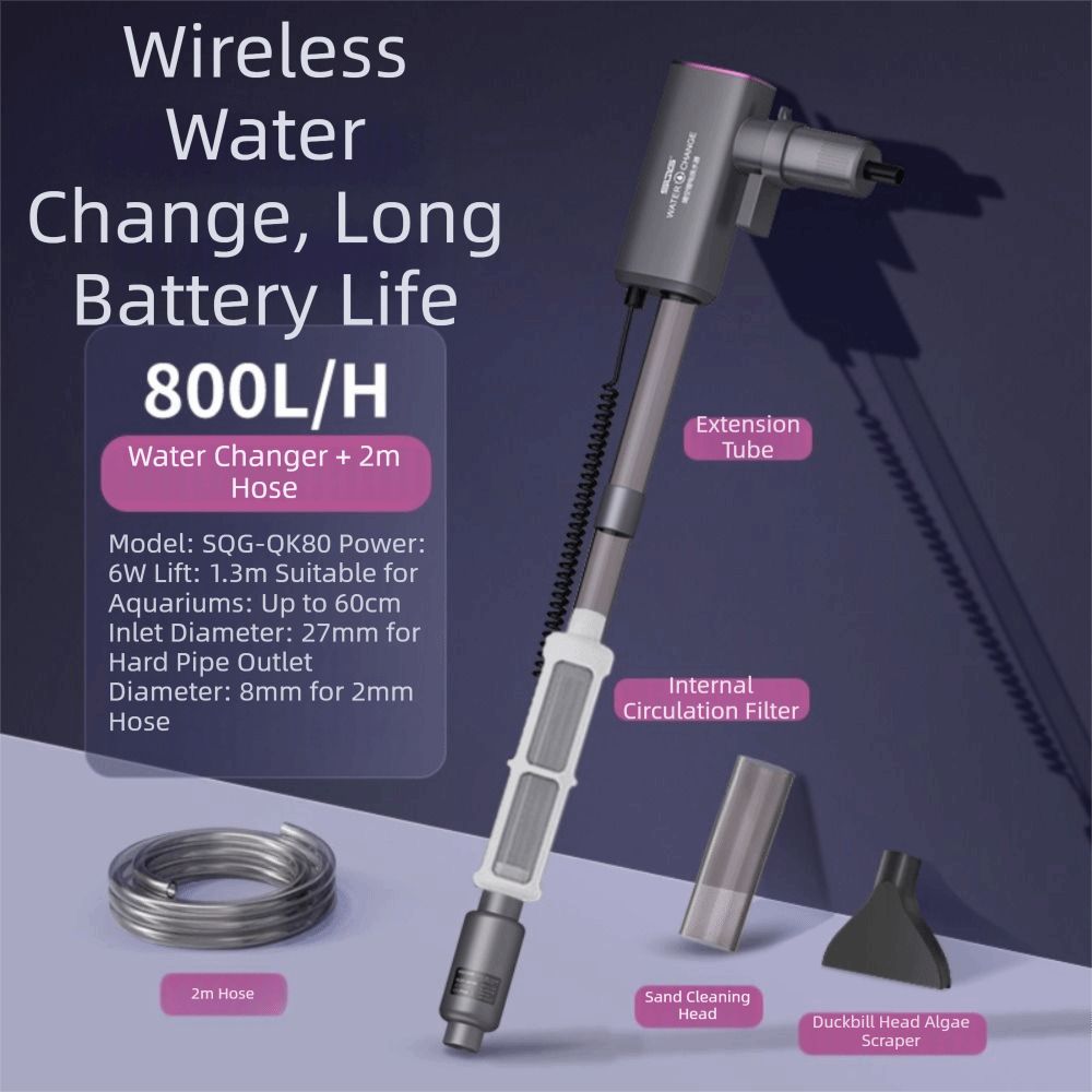 自動水槽掃除機 電動 超長バッテリー寿命 魚タンク砂クリーナ - Aquarium Fish Rate のレビューと価格