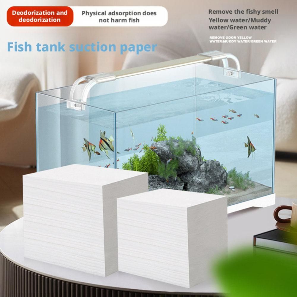100 個効率的な水族館浄水シート黄ばみ防止不純物を吸収水槽 - Aquarium Fish Yellow のレビューと価格