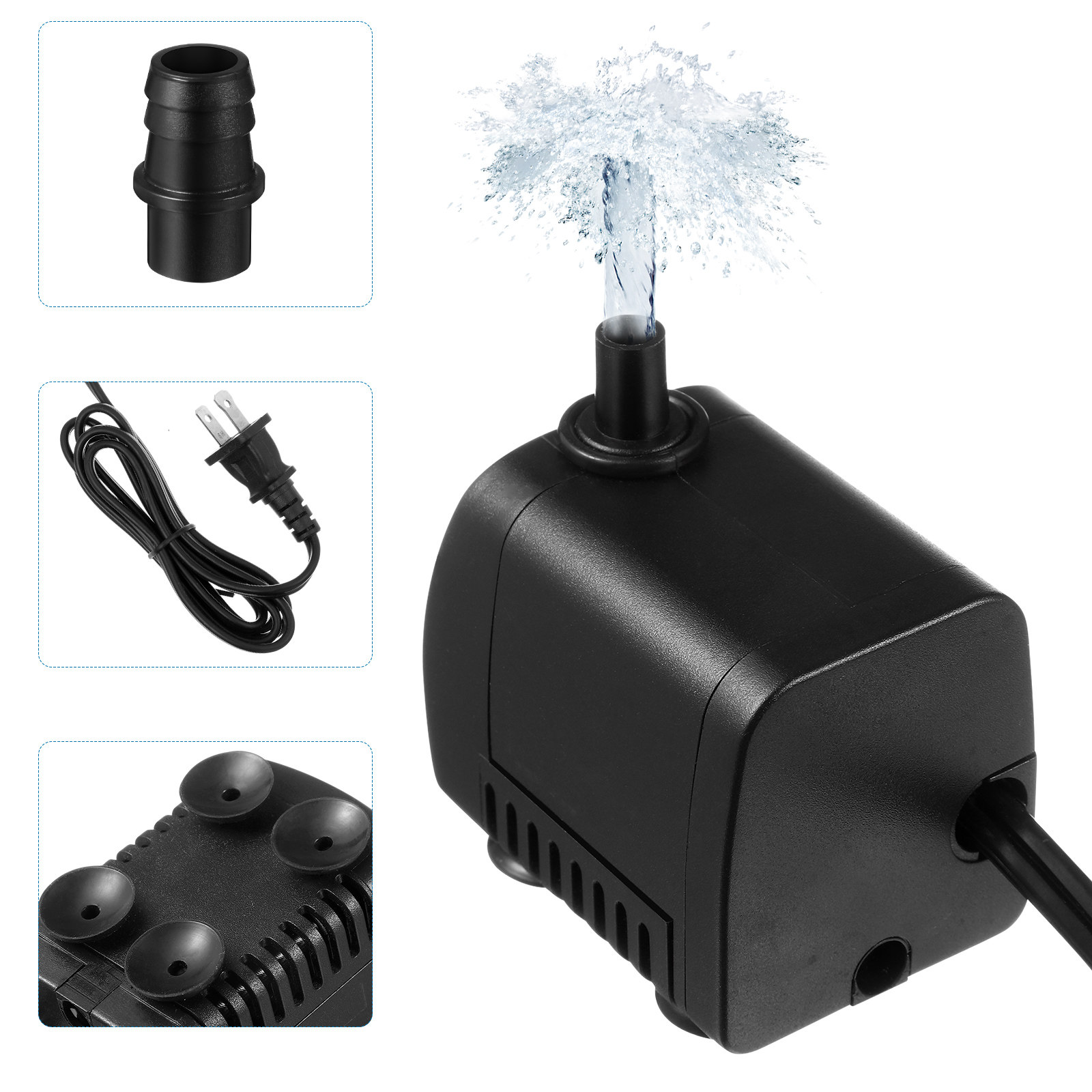 AC 110V 7W ブラック ミニ水中ポンプ 水槽用噴水  - Aquarium Fish Rate のレビューと価格