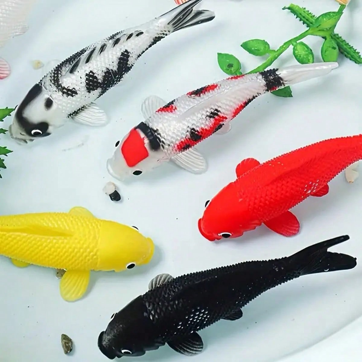 水族館用のカラフルな人工鯉2個 リアルなデザイン レッド ゴ - Aquarium Fish Yellow のレビューと価格