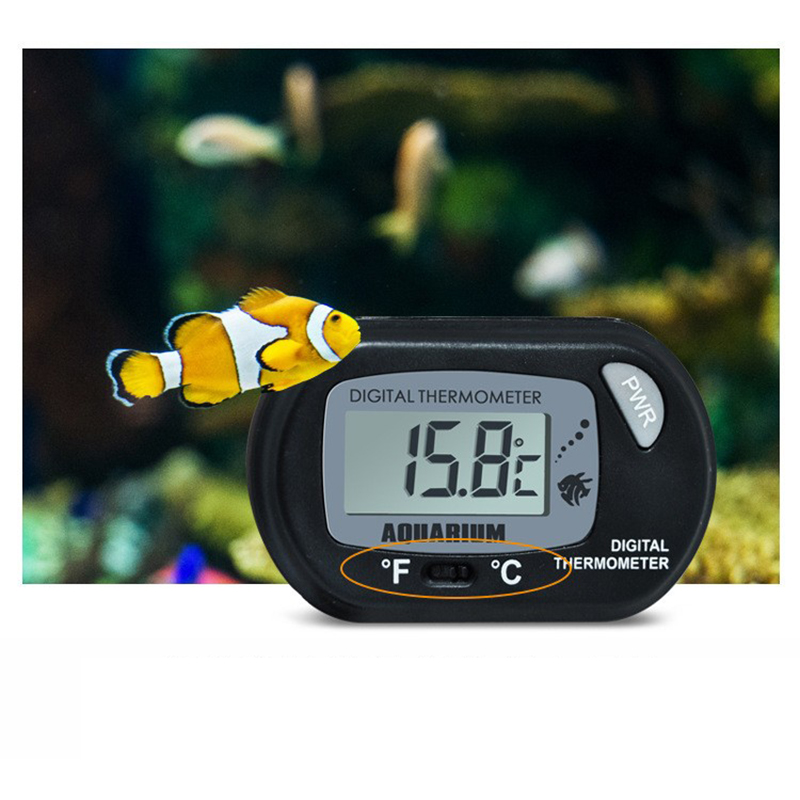 1PC 58*37 ミリメートル水槽デジタル温度計、イエロー - Aquarium Fish Yellow のレビューと価格