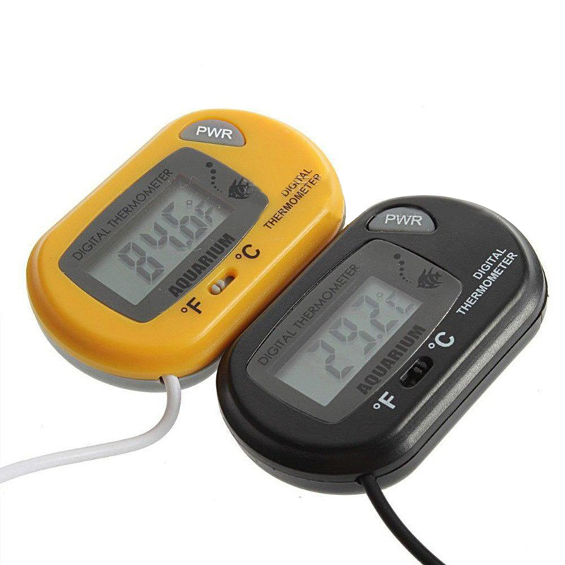 1PC 58*37 ミリメートル水槽デジタル温度計、イエロー - Aquarium Fish Yellow のレビューと価格