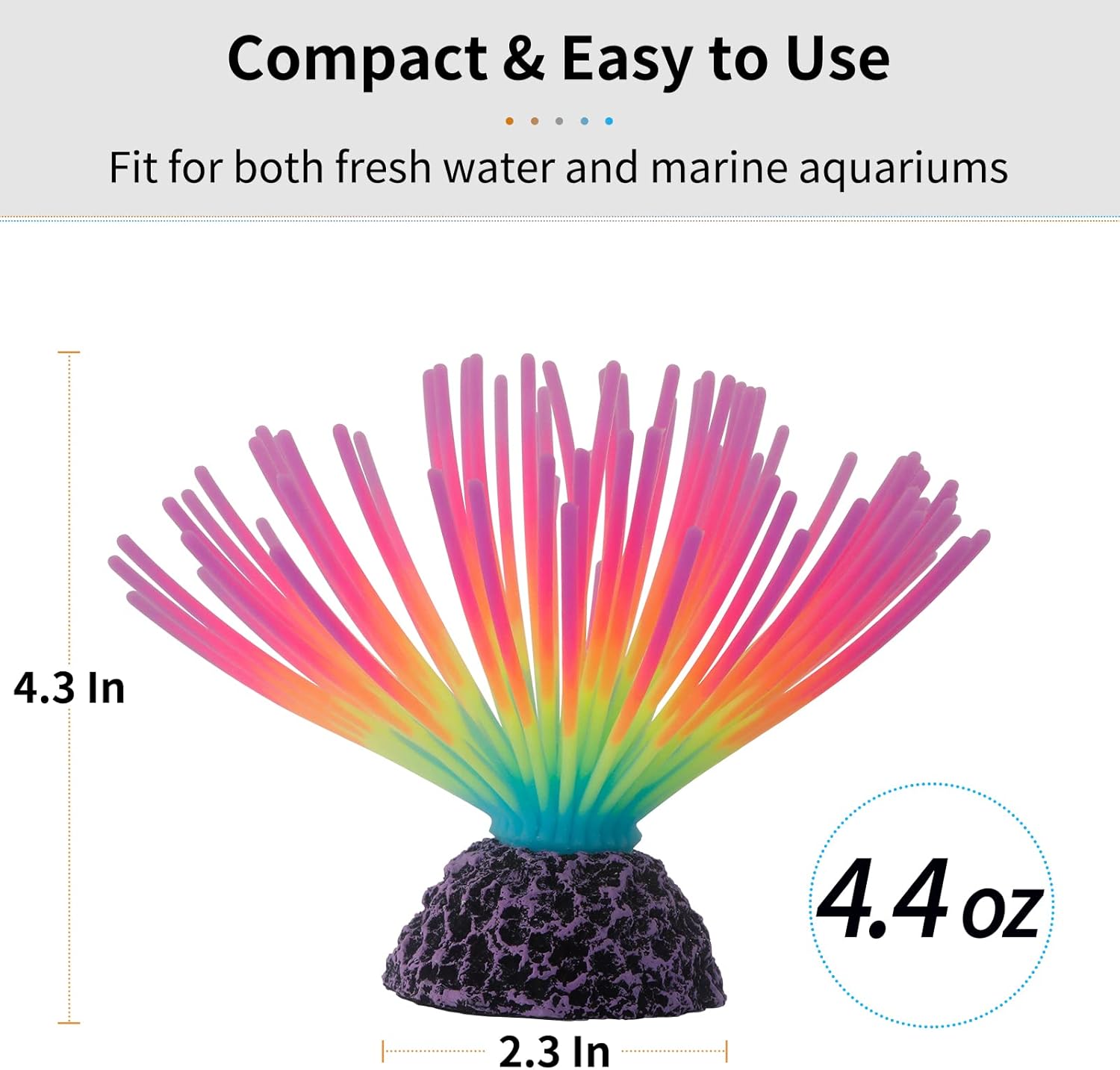 水槽用模造レインボーウニボール人工シリコンオーナメント、発光 - Aquarium Fish Rainbow のレビューと価格