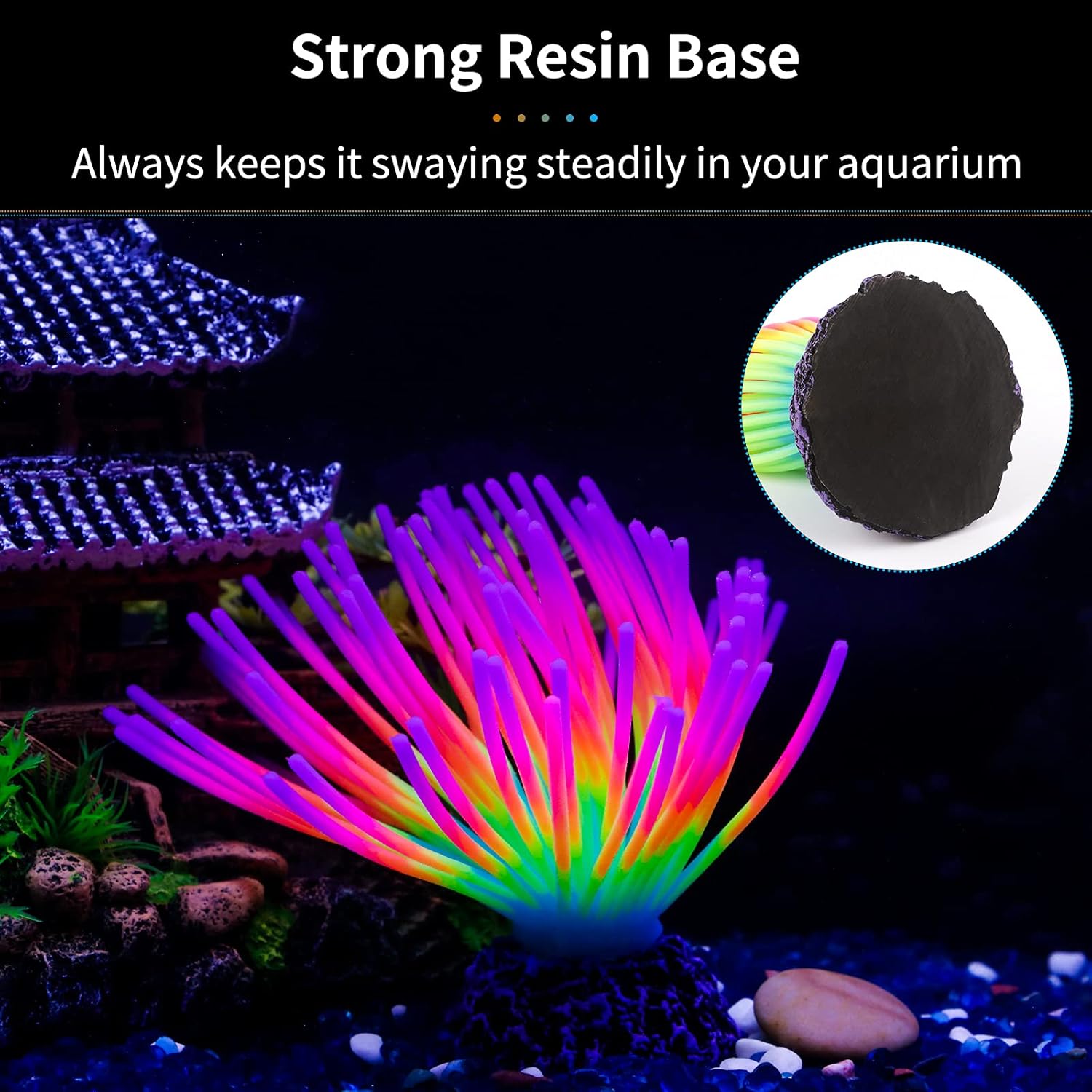 水槽用模造レインボーウニボール人工シリコンオーナメント、発光 - Aquarium Fish Rainbow のレビューと価格